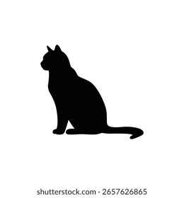 Set von Silhouetten der schwarzen Katze.