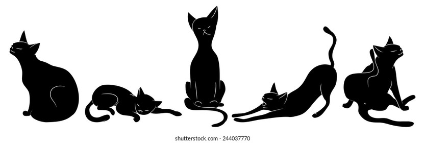 set of black cats