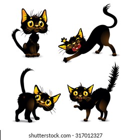 Set black cats for Halloween