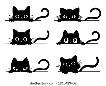 Black white cat Royalty Free Stock Vector Clip Art