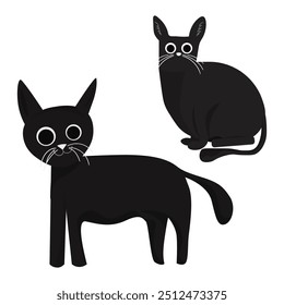 set of black cats. Vector illustration. 