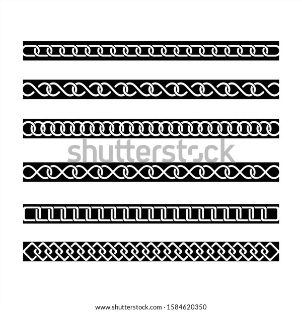 Set Black Chain Icon On White Stock Vector (Royalty Free) 1584620350