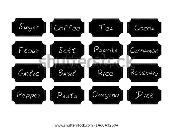 set black chalkboard labels kitchen jar stock vector royalty free 1460432594 shutterstock