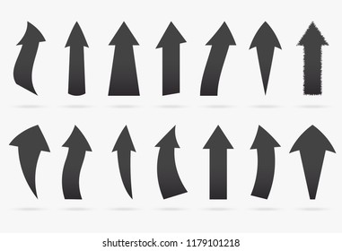 set black charcoal vector popular arrow sticker isolated origami ribbon paper infographic collection isolated on white background