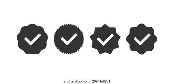 Conjunto de iconos de la marca de verificación negra. Colección de iconos de verificación. Ilustración vectorial.