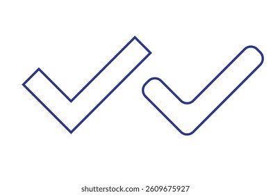 Set of black check mark isolated vector icons. Vote symbol tick. Approved icon. Check mark icon set. Tick checkmark check list button icon.