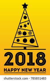 Set of Black Christmas Trees Icons.