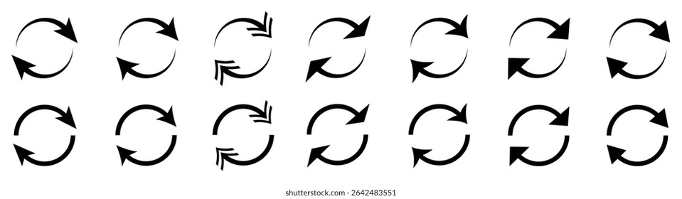 set black circle arrows transparent background
