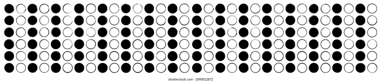 Set of black circle brushes elements. Different circle brush strokes. Grunge round shapes. Boxes, frames for text, labels, logo, grunge. Vector illustration.