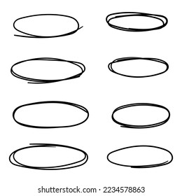 Set of Black circle line sketch