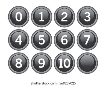 Set black circle with numbers icon vector illustration on white background