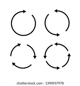 Set of black circle vector arrows. Vector Icons