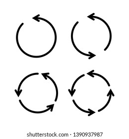 Set of black circle vector arrows. Vector Icons