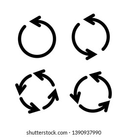 Set of black circle vector arrows. Vector Icons