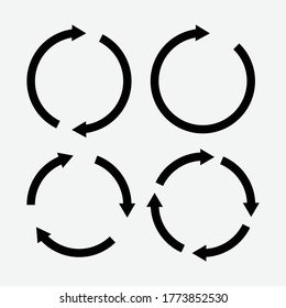 Set of black circle vector arrows with white background. Vector Icons. eps 10