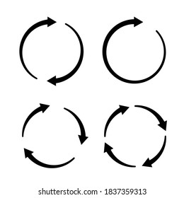 Set Of Black Circle Vector Arrows With White Background. Vector Icons. Eps 10