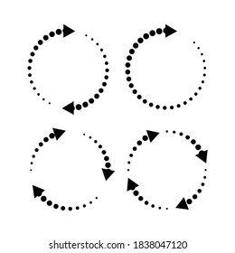 Set of black circle vector arrows. Vector Icons. dot circular direction. eps 10