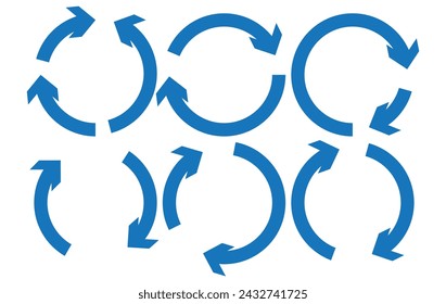 Set of black circle vector arrows. Vector Icons