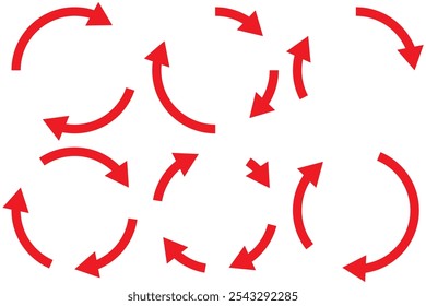 Set of black circle vector arrows. Vector Icons