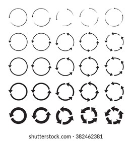 set of black circle vector arrows