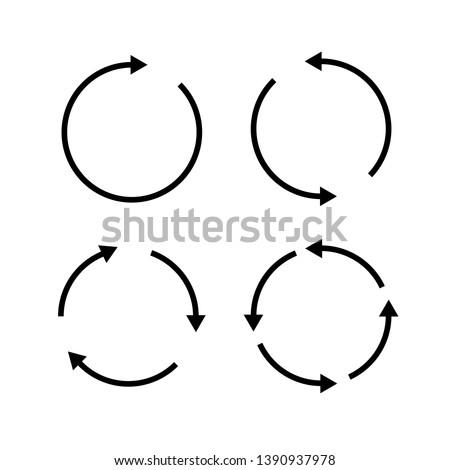 Set of black circle vector arrows. Vector Icons