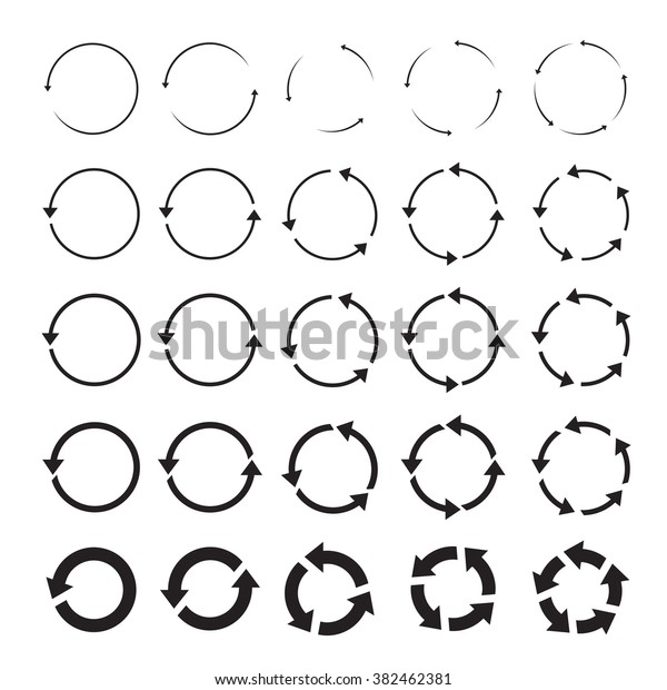 Set Black Circle Vector Arrows Stock Vector (Royalty Free) 382462381 ...