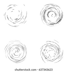 Set of black circular shapes isolated on the white background