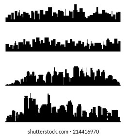 Set Vector Cities Silhouette Stock Vector (Royalty Free) 109550195 ...