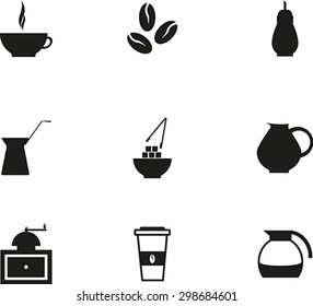 Set of black coffe icon