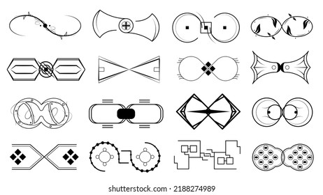 Setzen Sie die einfachen Infinity-Zeichen der Schwarzen Kollektion, Doodle Outline Element Vectordesign Style Sketch einzelne Illustration
