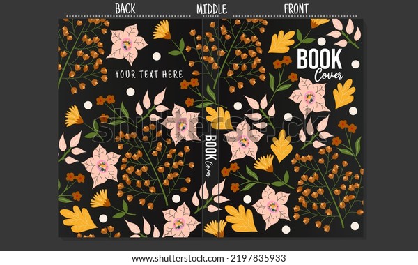 Set Black Color Book Covers Floral Stock Vector (Royalty Free ...