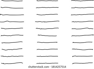 Set of black color doodle line handdrawing on white background