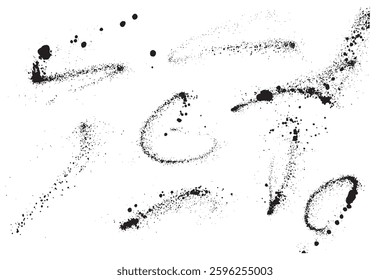 Set of black color splash brush stroke splatter blood background