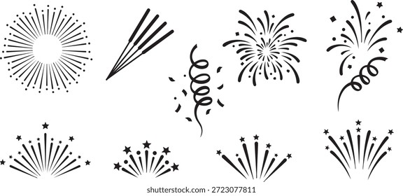 Set von schwarzen Comic-Action-Effekte Pow Explosion Blasen und Blitz Bolts