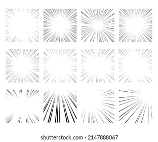 A set of black concentrated line vector material