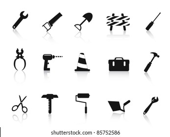 set of black Construction hand tool icon