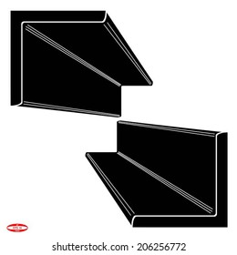 set of black corners on white background vector