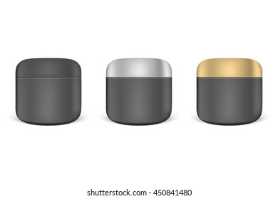 Set of black cream jar mockups