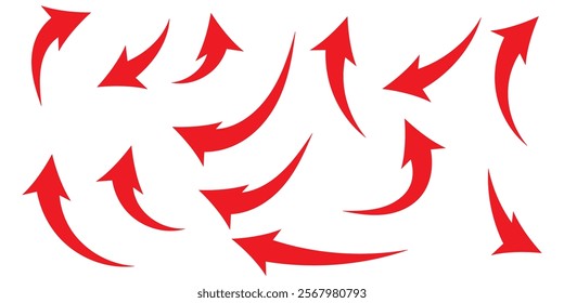 Set of black Curved Arrows isolated on white background. Vector illustration editable icons.