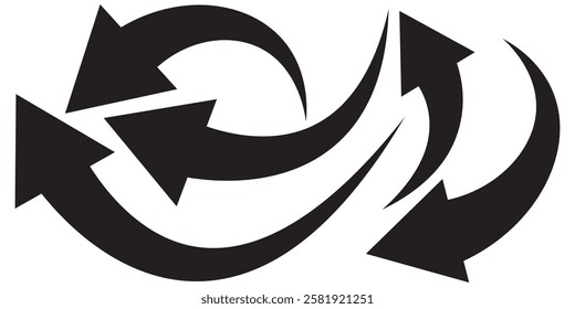 Set of black Curved Arrows isolated on white background. Black arrows set. Curved arrows.  long up arrow icon vector. curve arrow set .