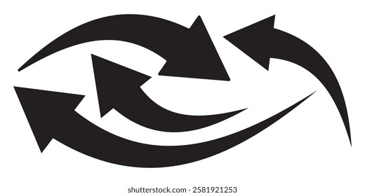 Set of black Curved Arrows isolated on white background. Black arrows set. Curved arrows.  long up arrow icon vector. curve arrow set .