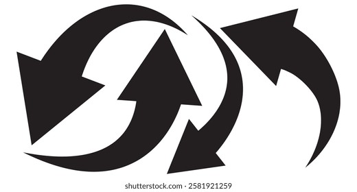 Set of black Curved Arrows isolated on white background. Black arrows set. Curved arrows.  long up arrow icon vector. curve arrow set .
