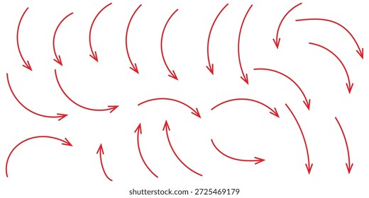 Conjunto de setas curvas pretas isoladas sobre fundo branco. Ícones editáveis de ilustração de vetor.