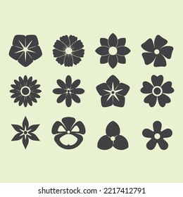 set of black cut out silhouettes on white background