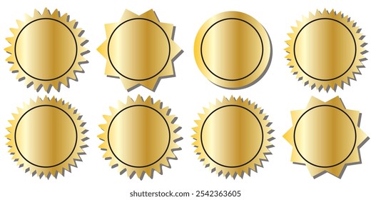 Conjunto de insignias decorativas negras en varios estilos sobre un fondo blanco