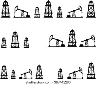 Set of black design element of oil industry