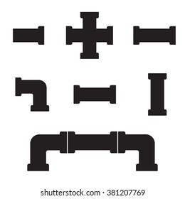 Set of black details pipes