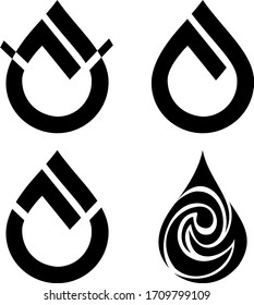 Conjunto de iconos negros de gota de agua. logo de la gota de agua. vector de agua