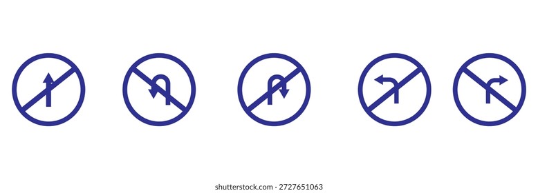 Conjunto de iconos de flecha direccional negra que incluyen giro en U, giro a la derecha, giro a la izquierda y flechas rectas. Señales de Vector simples para el tráfico, la navegación y las direcciones de la carretera