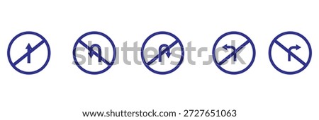 Set of black directional arrow icons including U turn, right turn, left turn, and straight arrows. Simple vector signs for traffic, navigation, and road directions
